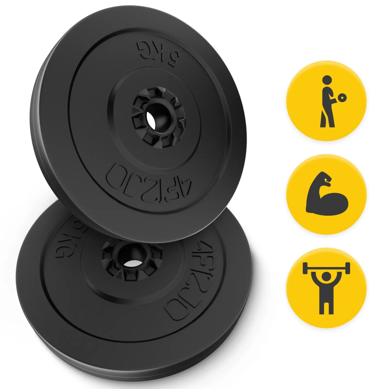 4FIZJO Zestaw kulturystyczny bitumiczny 70 kg + gryf prosty 150 cm Clearance