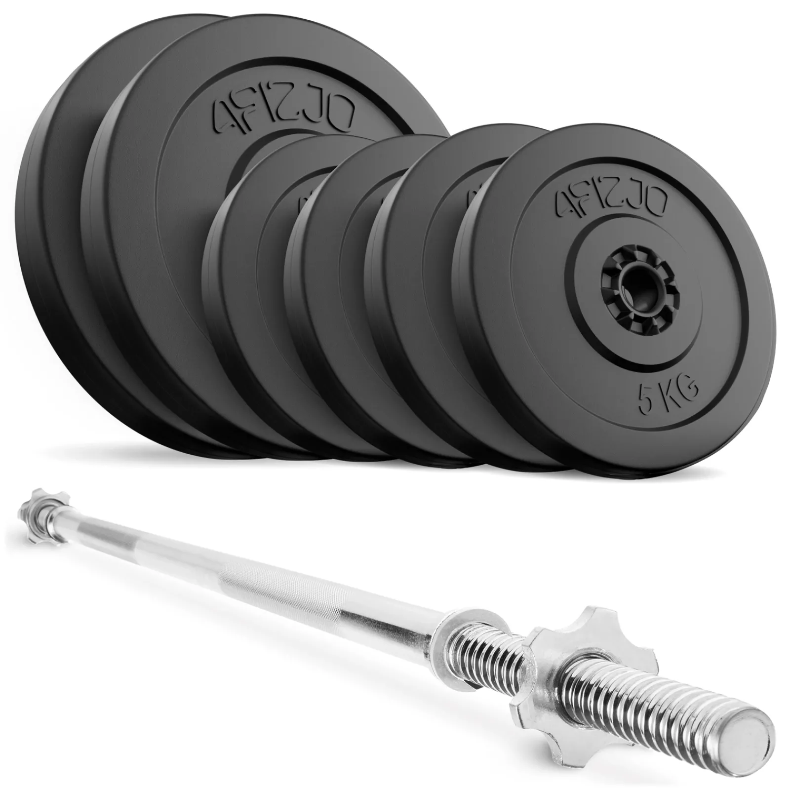 4FIZJO Zestaw kulturystyczny bitumiczny 40 kg + gryf prosty 180 cm Online