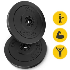 4FIZJO Zestaw kulturystyczny bitumiczny 70 kg + gryf prosty 180 cm Outlet