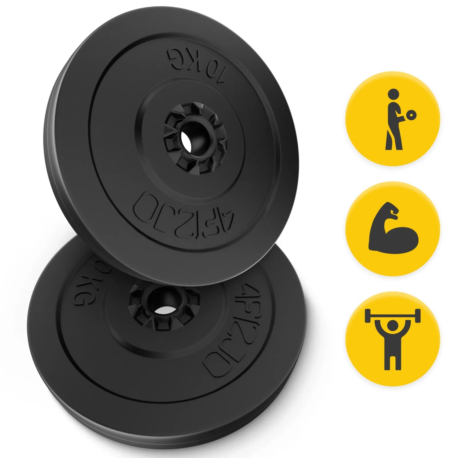 4FIZJO Zestaw kulturystyczny bitumiczny 70 kg + gryf prosty 180 cm Outlet
