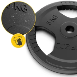 4FIZJO Zestaw kulturystyczny żeliwny 40 kg + gryf lekko łamany 120 cm Best